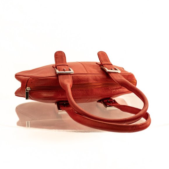 Red Leather Handbag Purse - Picture 3 of 4